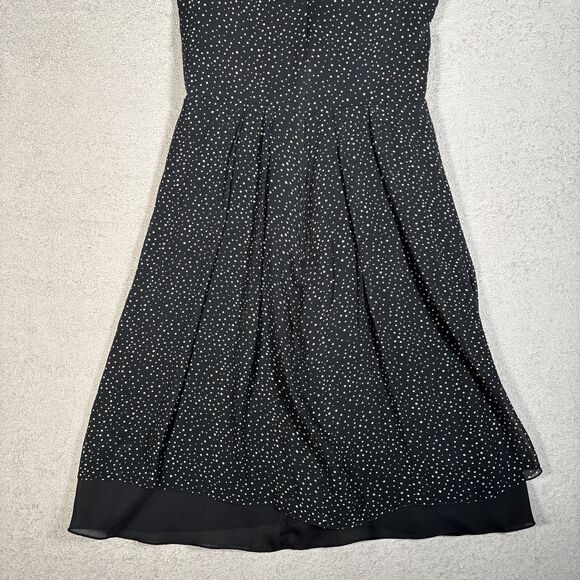 Vintage Talbots Petites Silk Chiffon Dress PXS Polka Dot AOP Faux Wrap Fit Flare - Picture 12 of 14